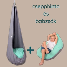 szürke menta csepphinta + fekvőbabzsák szürke menta csepphinta + fekvőbabzsák